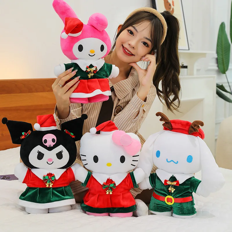 

35Cm Christmas Anime Kuromi Hello Kitty My Melody Cinnamorol Snrio Plush Toys Soft Pp Cotton Fill Doll Christmas Gifts for Kids