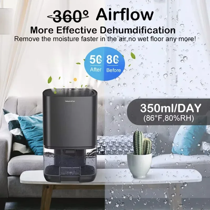 New Air Dehumidifier Portable Mute Moisture Absorbers Machine Home Air Dryer 1000ML Home Appliance For Bedroom Office Kitchen