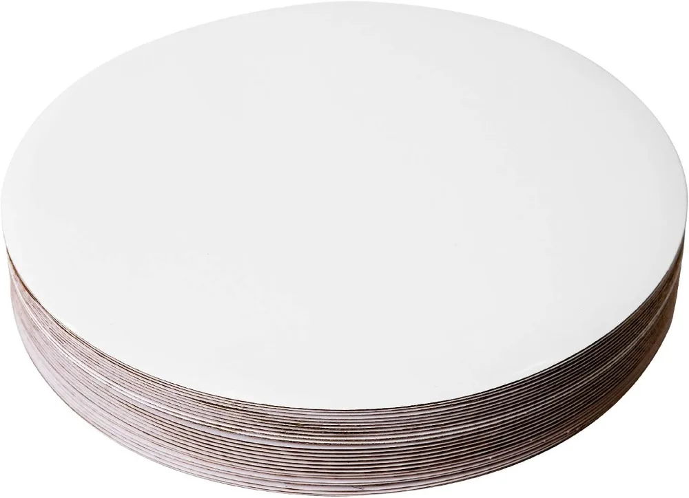 15-Pack 12-Inch White Round Cake Boards, Extra Strong MDF Core for Sturdy Support