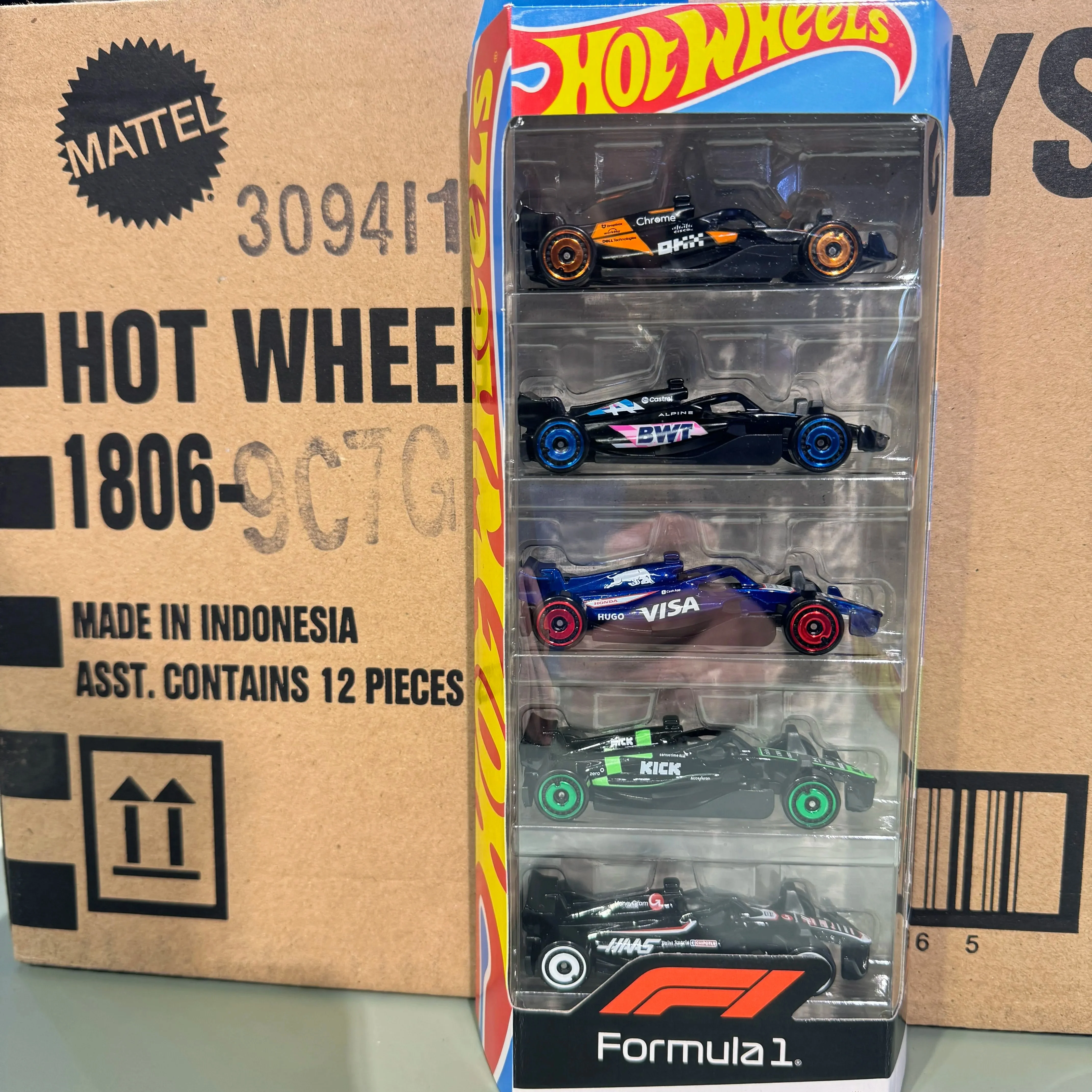 Hot Wheels 5 paquets X formule 1 F1 équipe brûleurs de nuit Batman rétro coureurs 1:64 en alliage moulé sous pression voiture de collection jouet véhicule cadeau