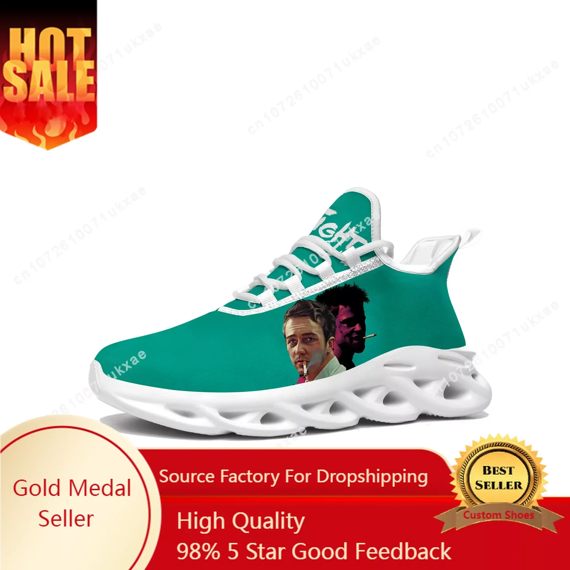 

Fight Club Brad Pitt movie Flats Sneakers Mens Womens Sports Shoes High Quality Sneaker Lace Up Mesh Footwear custom made Shoe