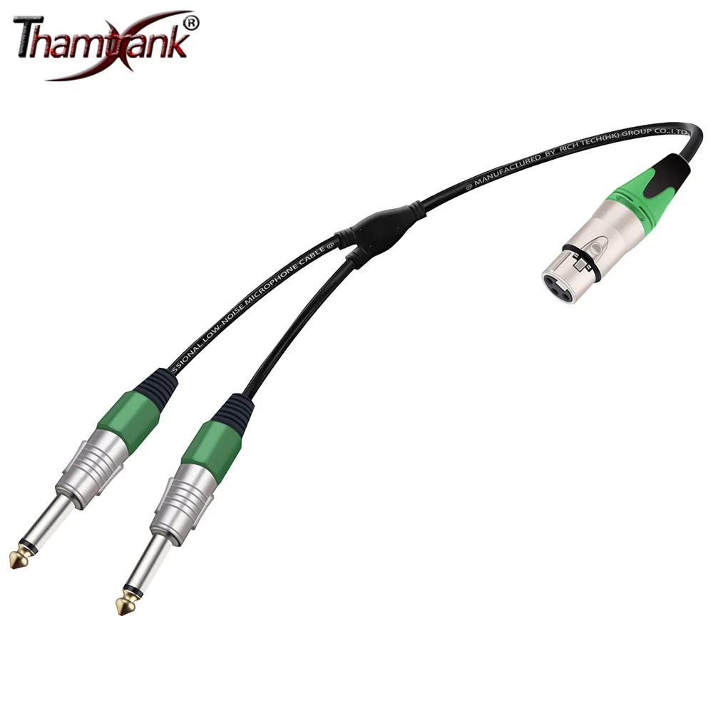 

XLR Female to Dual 6.35mm TS Mono Plug MIC Audio Extension Cable,Dual 1/4 inch to XLR Female Y Splitter Cord Converter Adapter