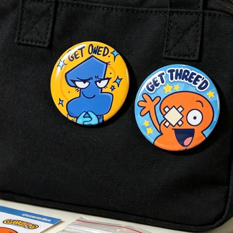 Get Algebralien'd TPOT One and Three Button Pin Set of 2 BFDI Cartoon Algebralian Brooch Cosplay Accessory Backpack Decor Badge