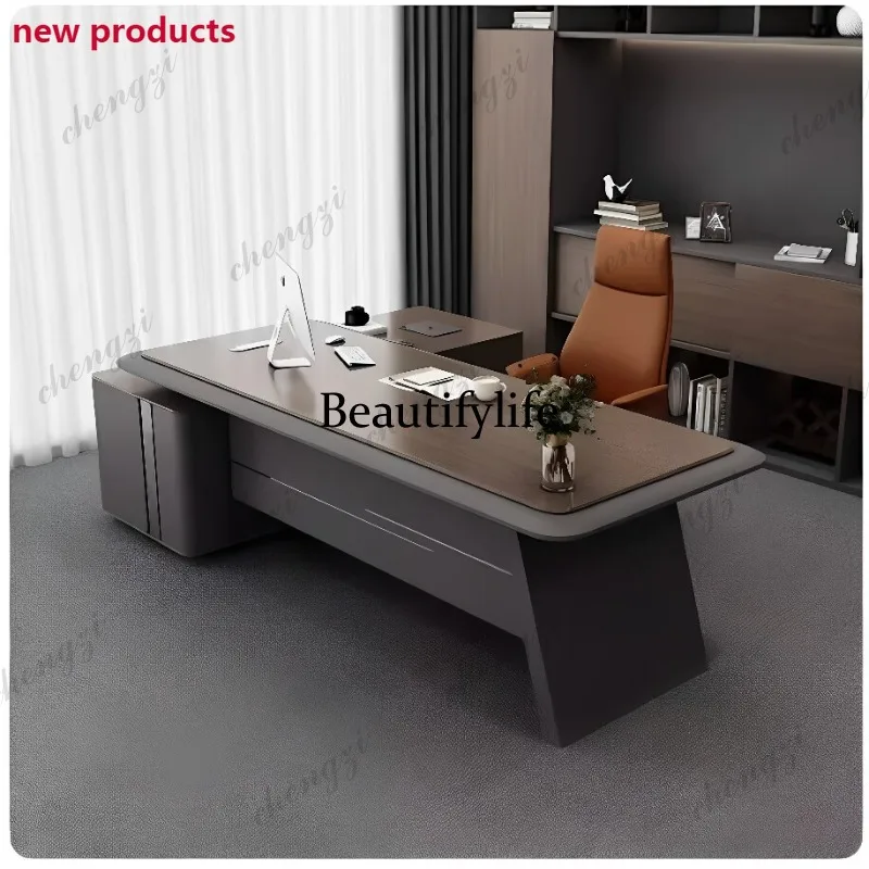 A68Boss office desk and chair combination light luxury simple modern, supervisor manager large desk office single table