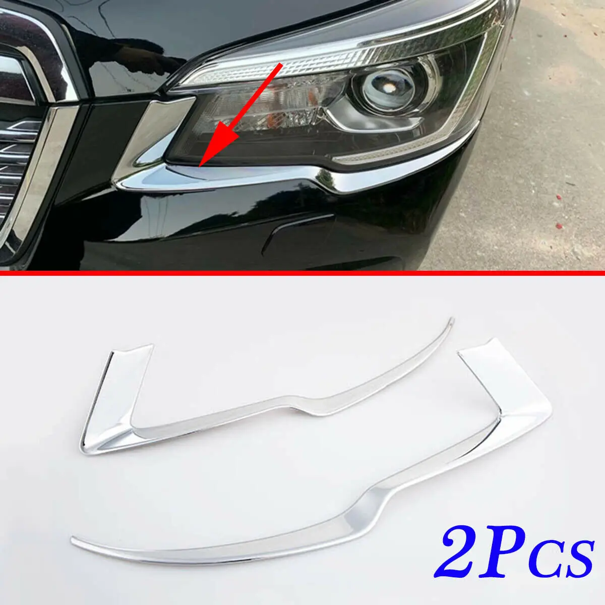 Chrome Accessories For Subaru Forester SK 2019 2020 2021 Front Head Light Lamp Eyebrow Cover Trim Stripes Decoration