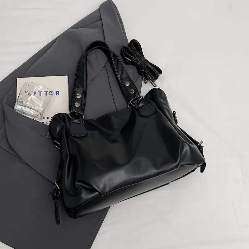 

Large Capacity Vintage Leather Handbag with Zipper Closure, Crossbody Tote Bags, Fashion Versatile, Suitable for Commuting Use