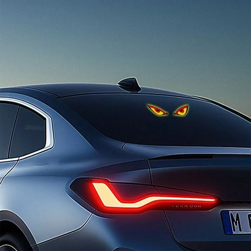 

Evil Eye LED Car Window Lights Ambient Lights Type-C Rechargeable Solar Flashing Warning Decor for Car SUV Truck Van Rear Window