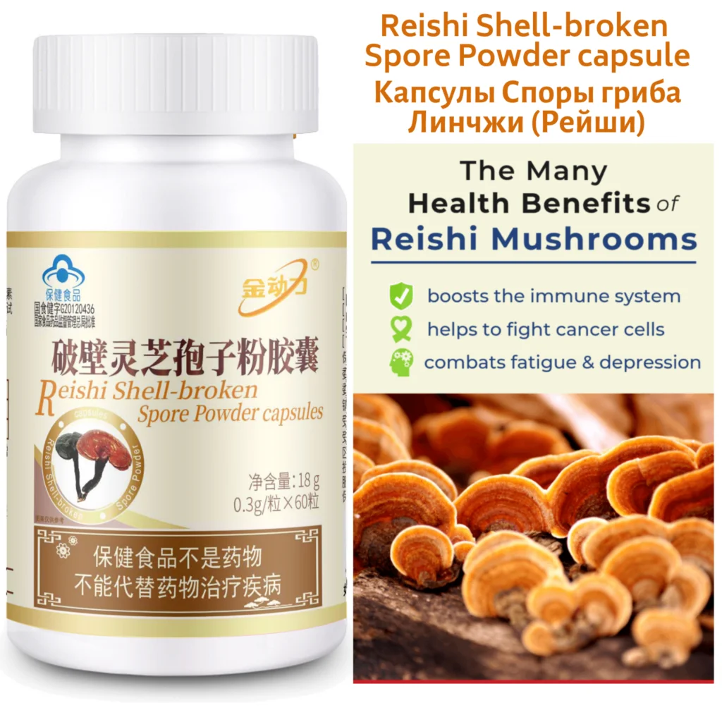 ganoderma lucidum reishi mushroom lingzhi capsules Ganoderma lucidum spore powder capsule immune system booster mushroom powder