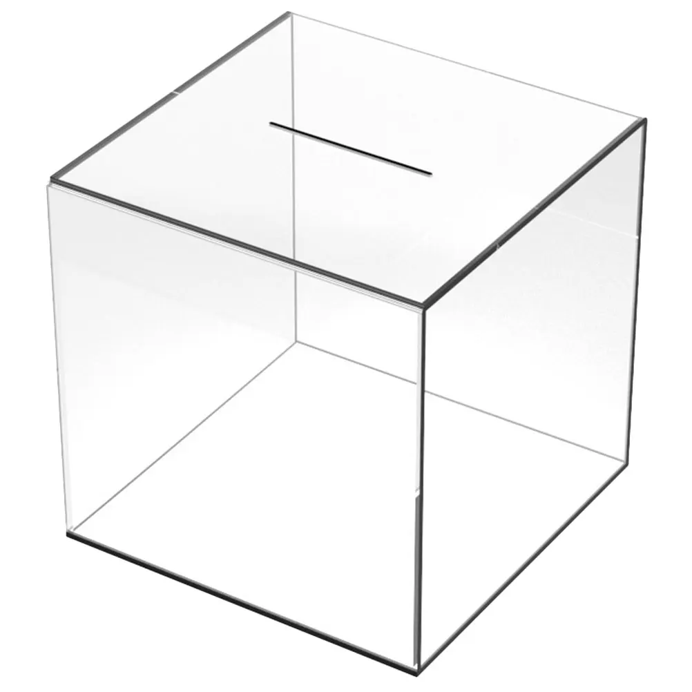 

1pc Transparent Piggy Bank 15x15x15cm Acrylic Coin Container Kids Saving Bank Honeymoon Fund Box Daily Storage Home