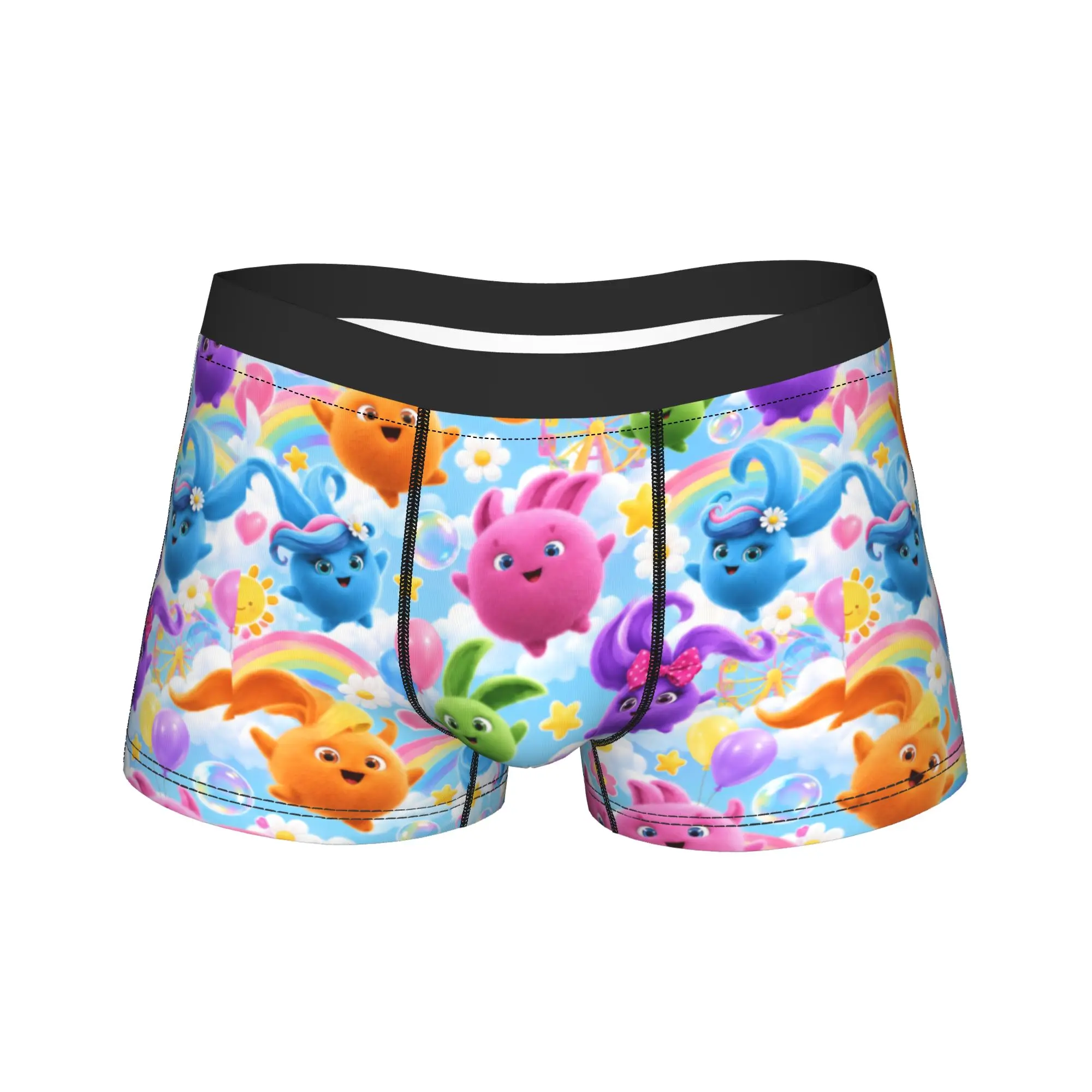 Plush Bunny Rainbow Sky Pattern Boxer Brief  Underwear Hot Sale Males Soft Trend Trunk Printing Plus Size Panties