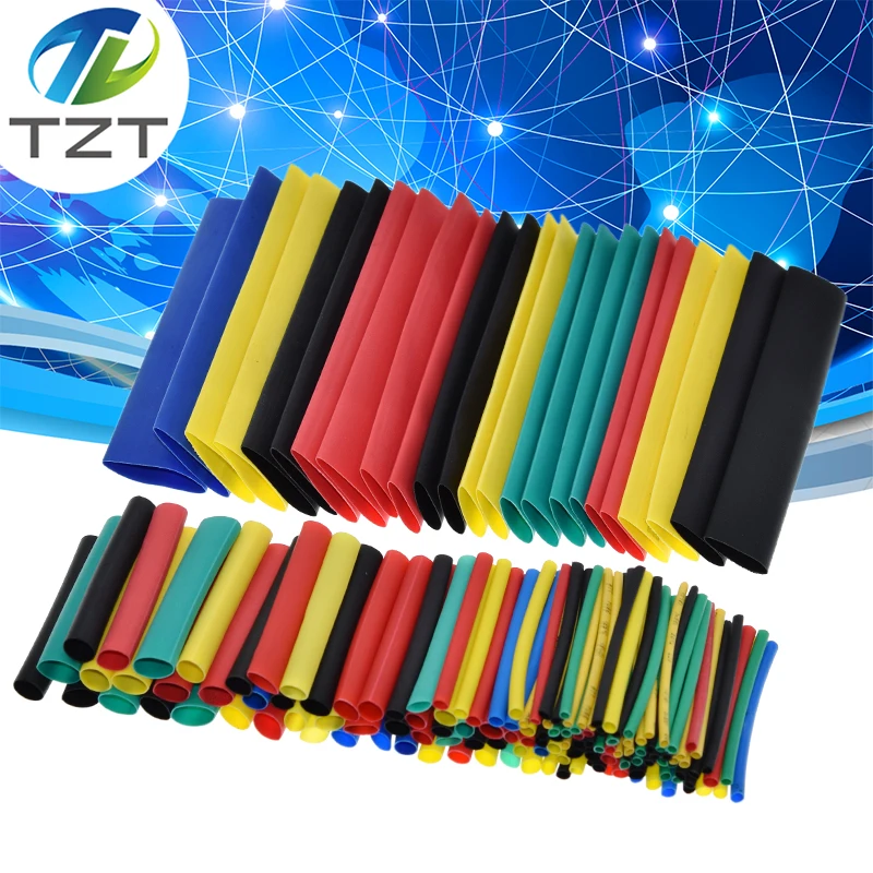 164pcs Set Polyolefin Shrinking Assorted Heat Shrink Tube Wire Cable Insulated Sleeving Tubing Wire Cable 8 Sizes 2:1 s