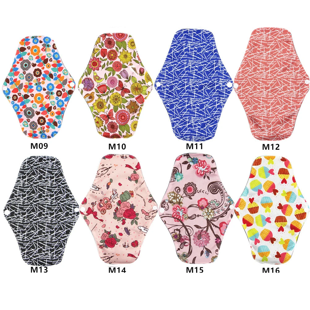 5Pcs/1pc Washable Washable Mother Sanitary Towels Reusable Panty Liners Random Color Medium Size 25x18cm