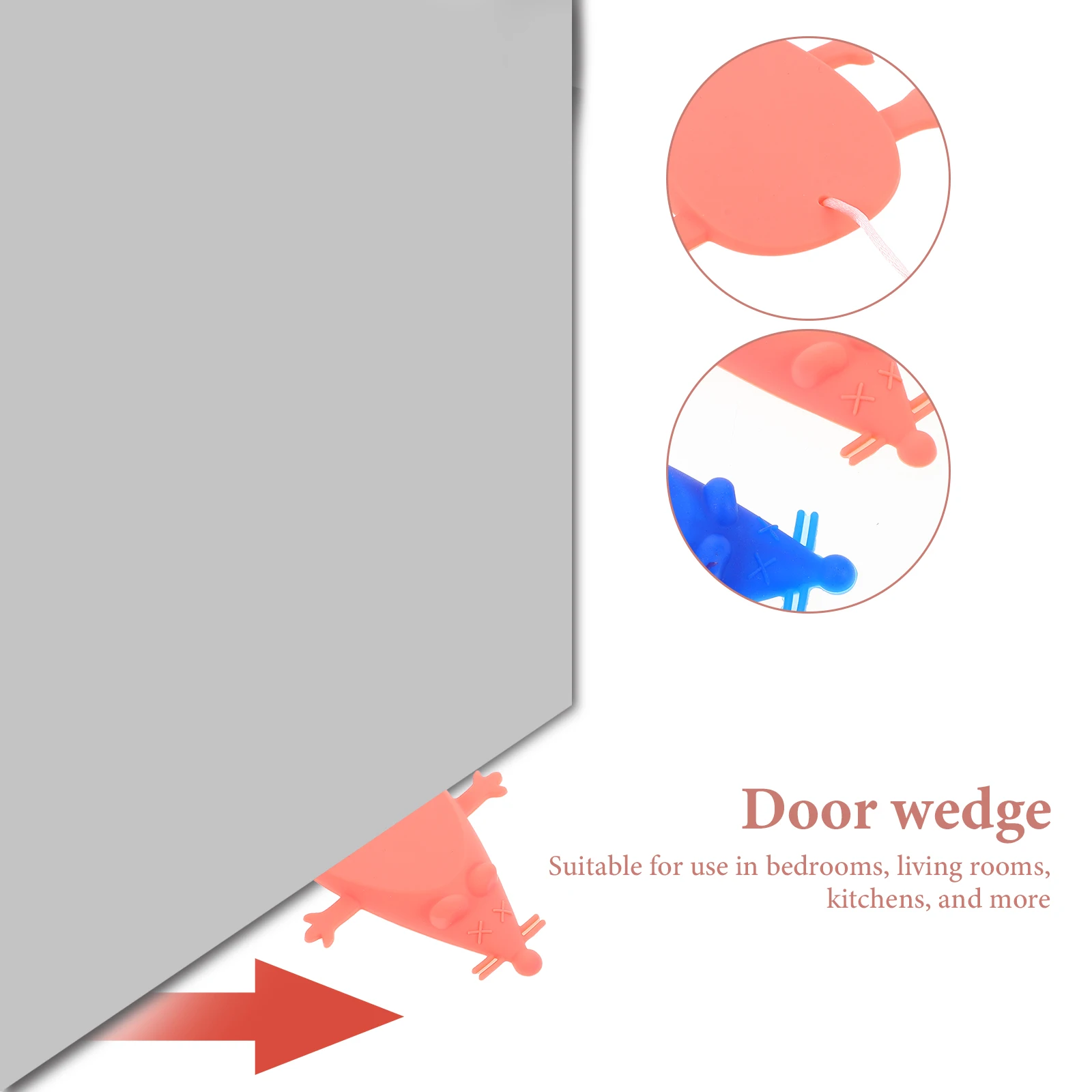 

2 Pcs Safety Door Stop Bottom Wall Protector Anti Collision Silicone Gel Blue Red Door Holder Versatile Home Use Hardware