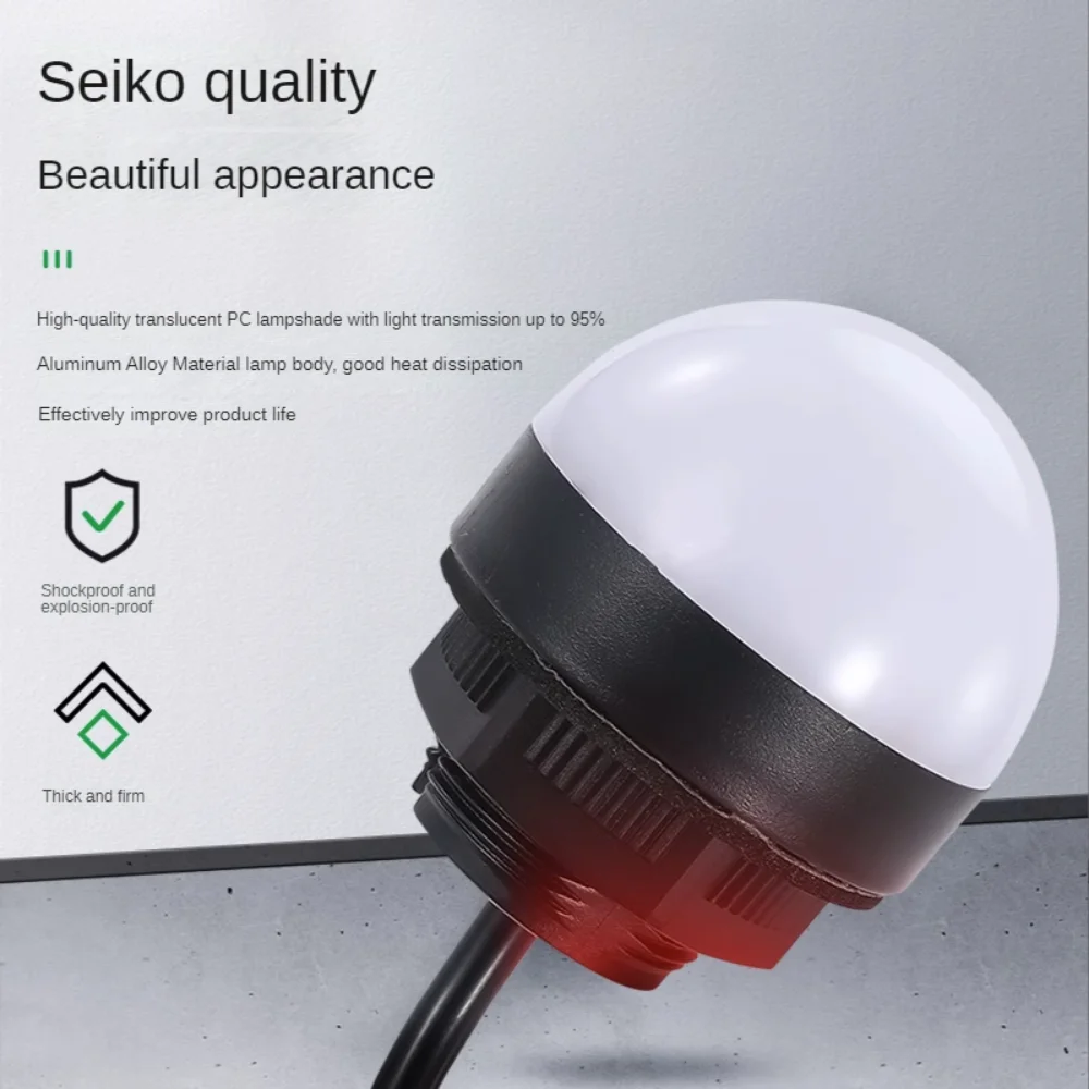 Waterproof Light LED Mini Warning Ball Round Signal Light Acousto-optic Alarm Light Equipment Integrated Tricolor Lamp 12V24V220