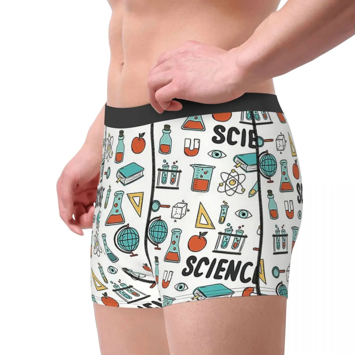 Men Amazing Science Pattern Underwear Novelty Boxer Briefs Shorts Panties Male Breathable Underpants S-XXL