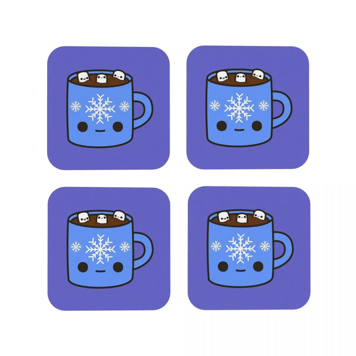 

Кружка из горячего шоколада с милыми зефирами, подставки, кухонные салфетки, изоляционные кофейные коврики для чашек, домашняя посуда, подушечки, набор из 4 шт.