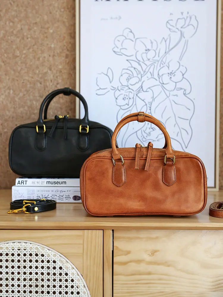 Fashion designers hand-made luxury vegetable tanned cowhide women's handbag simple casual genuine leather female shoulder bag