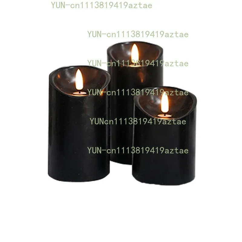 3-Pack Magic Black Series LED Candle Lights for Easter Halloween Mystery Games Bars Clubs Guiding and Decoration