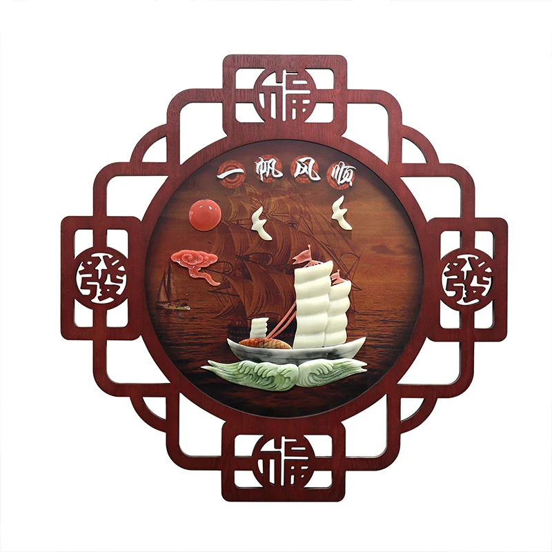 

Send background wall jade carving hanging pictures TV restaurant pendant entrance corridor lying