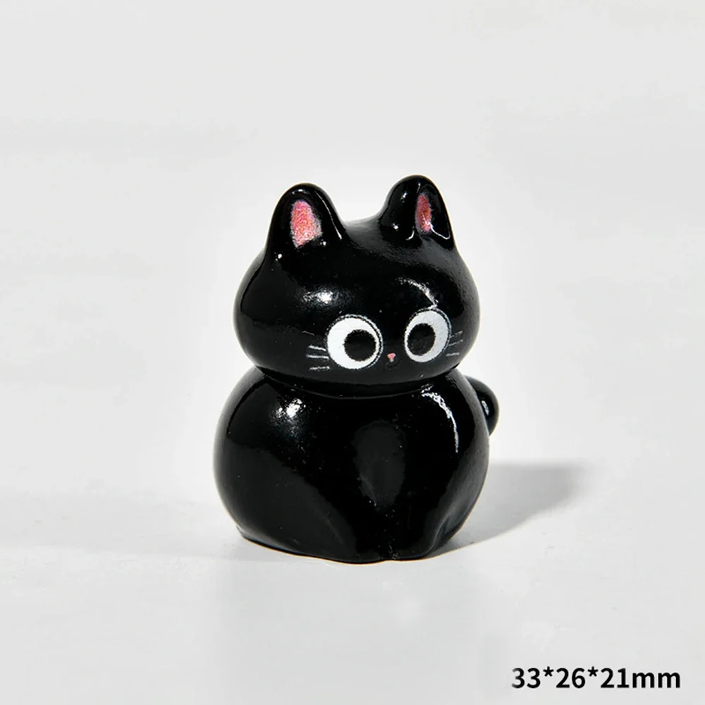 Estatueta de gatos de resina de desenho animado, mini gatinho, ornamentos para casa, criativo, سطح المكتب, carro, montado, #6