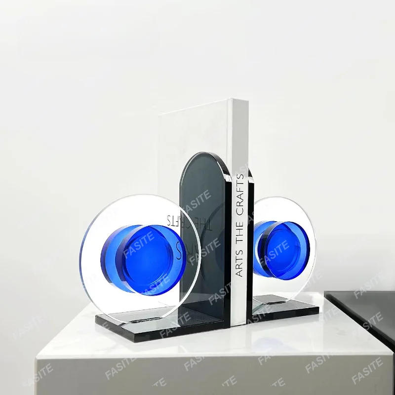 

Modern simple light luxury crystal creative book, book relying on study room bookcase ornaments, model room soft decorations
