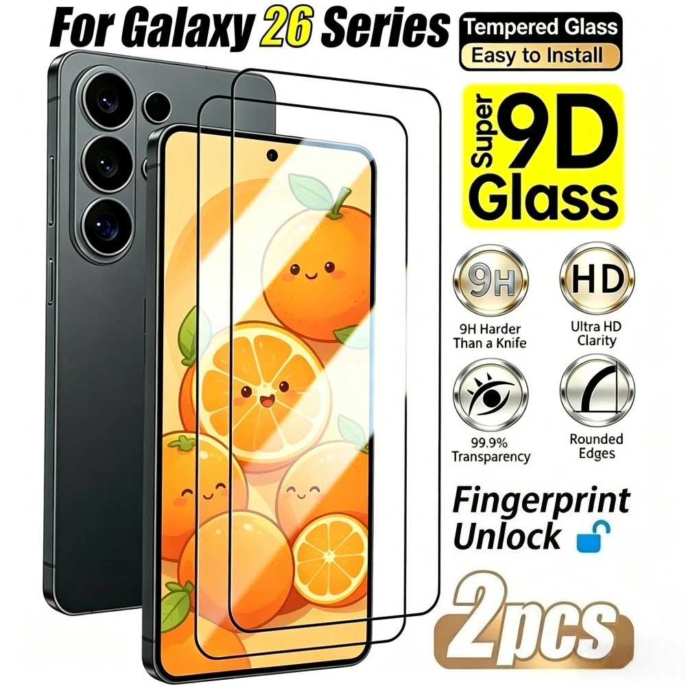 

2Pcs Full Cover Screen Protector for Samsung Galaxy S26 S25 S24 Ultra S23 S22 S21 S20 Plus S25 S24 FE Anti-Scratch Glass Film
