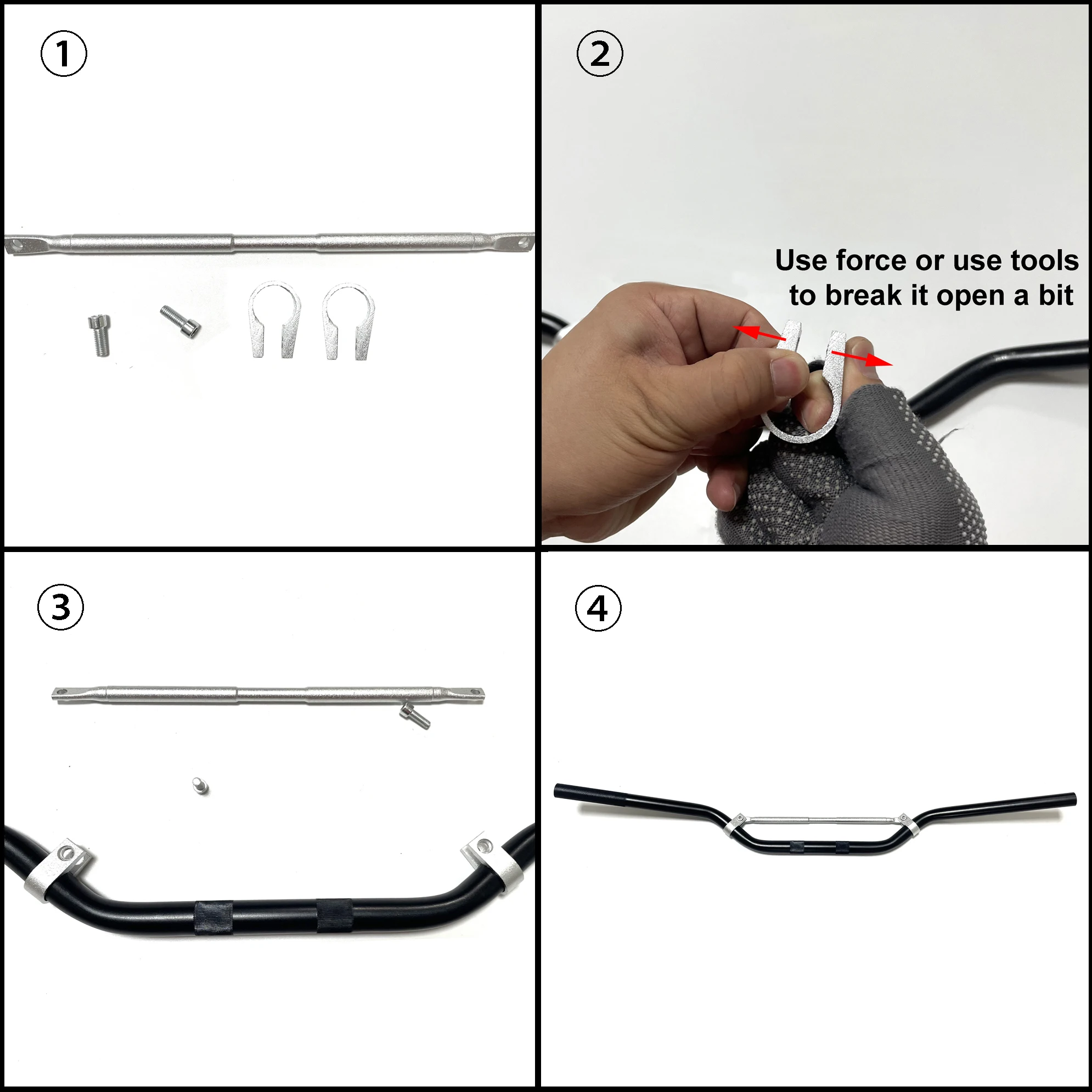 22mm Motorcycle CNC Handlebar with Crossbars Motocross Pit Bike Aluminum Alloy Steering Wheel for Honda Yamaha Kawasaki Suzuki