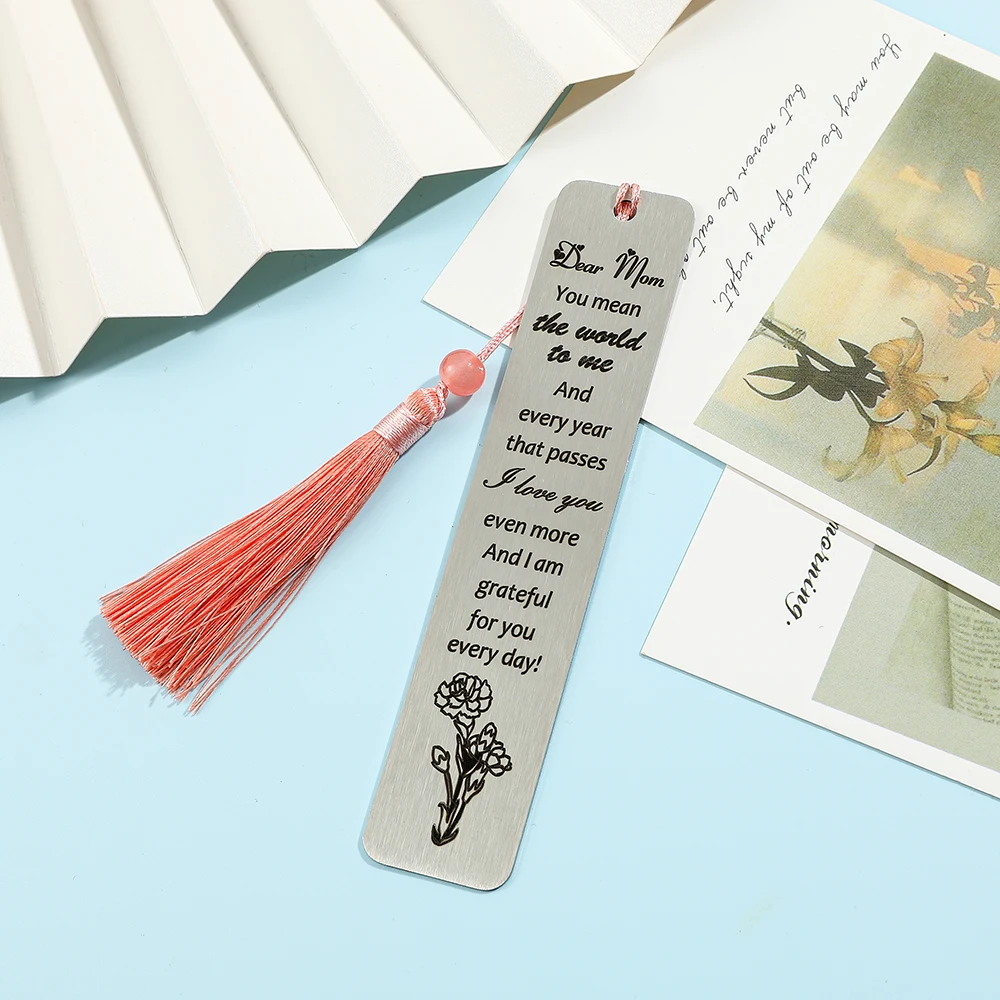 Retro Flower Tassel Bookmark Reading Page Annotation Bookmark Students Create Gift Paper Cards with Classic Text