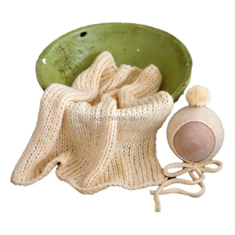  Baby Photoshooting Props Skull Hat Mohair Wrap Blanket Photo Posing Props Newborn Photography Backdrop Photo Accessories