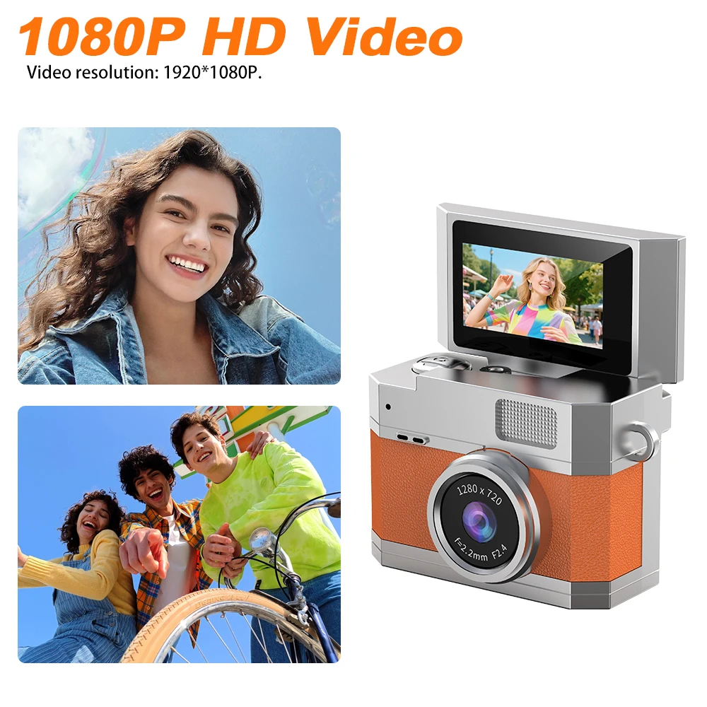 1080P الإبهام كاميرا صغيرة المفاتيح كاميرا رقمية كاميرا الرجعية HD صور السفر في الهواء الطلق مع شاشة دعم بطاقة الذاكرة للأطفال #3