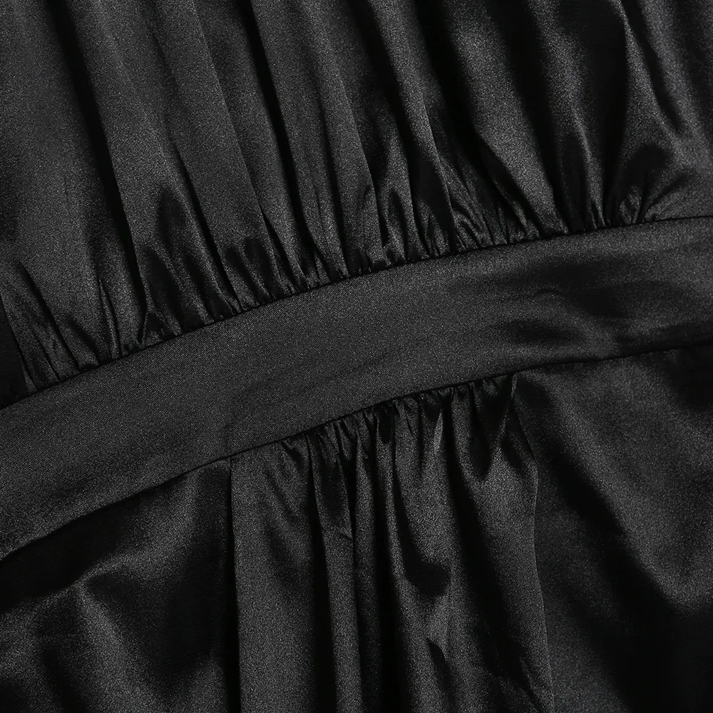 2025 preto bolha manga longa mini vestidos gola alta festa noite clube elegante bodycon vestido 2026 moda vestido vintage