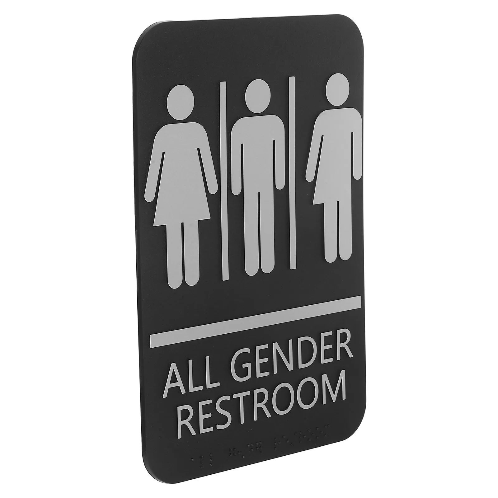 

Универсальная табличка для туалетов с тактильными символами Брайля, материал АБС, современный элегантный дизайн для торговых центров, школ, больниц, простая установка