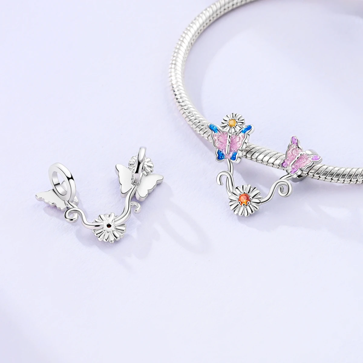 Original Silver Plated Charms Durian Luminous Cat Bear LOVE For Women Beads Fit Bracelet Necklace Jewelry Making Gift image 3