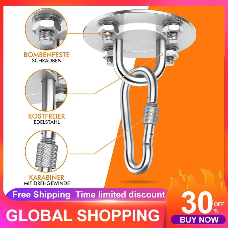 Stainless Steel Suspension Bracket Hammock Mount Ceiling Hook Anchor Hanger For Gym Training Aerial Yoga Sex Swing Hanging Kit