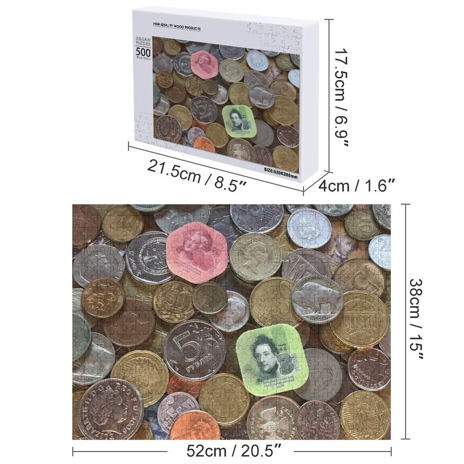 تشكيلة العملات العالمية، أحجية الصور المقطوعة، ملحقات ديوراما، ألغاز ذكاء الحيوانات الخشبية #4