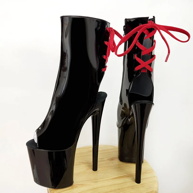 

Exotic Queen Sexy Gladiator Platform Stiletto Heels Peep Toe Stripper Pole Dance Shoes 8 Inches Lace up 20cm