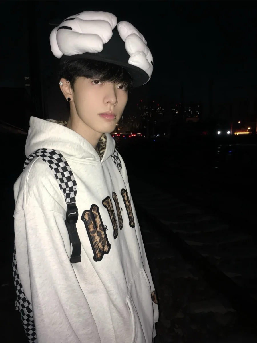 

Мужская толстовка свободного кроя с американским леопардовым принтом, осенне-зимняя новинка, с вышитыми буквами, универсальная, для пар, в уличном стиле