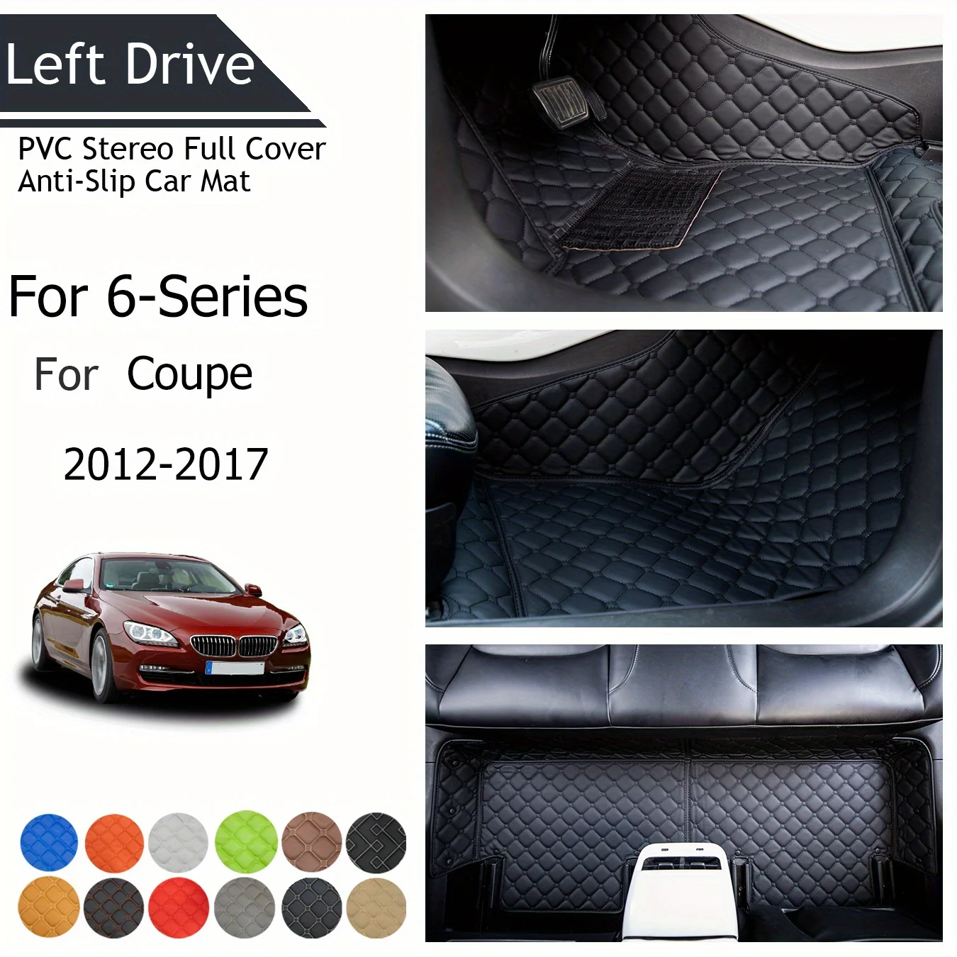 

【LHD】For BMW For 6-Series Coupe 2012-2017 Three Layer PVC Stereo Full Cover Anti-Slip Car Mat Car Floor Mats Car Accessories