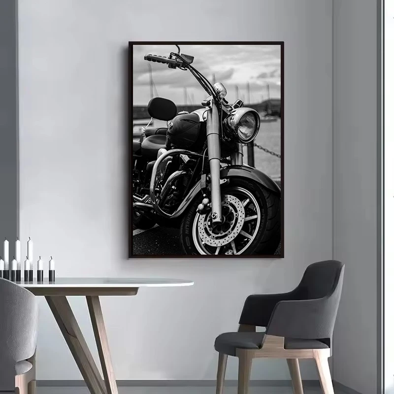 Vintage Motorcycle Dirty Bike Rider Photo Retro Vehicle Poster Canvas Painting HD Printed Wall Art Pictures Home Interior Decor