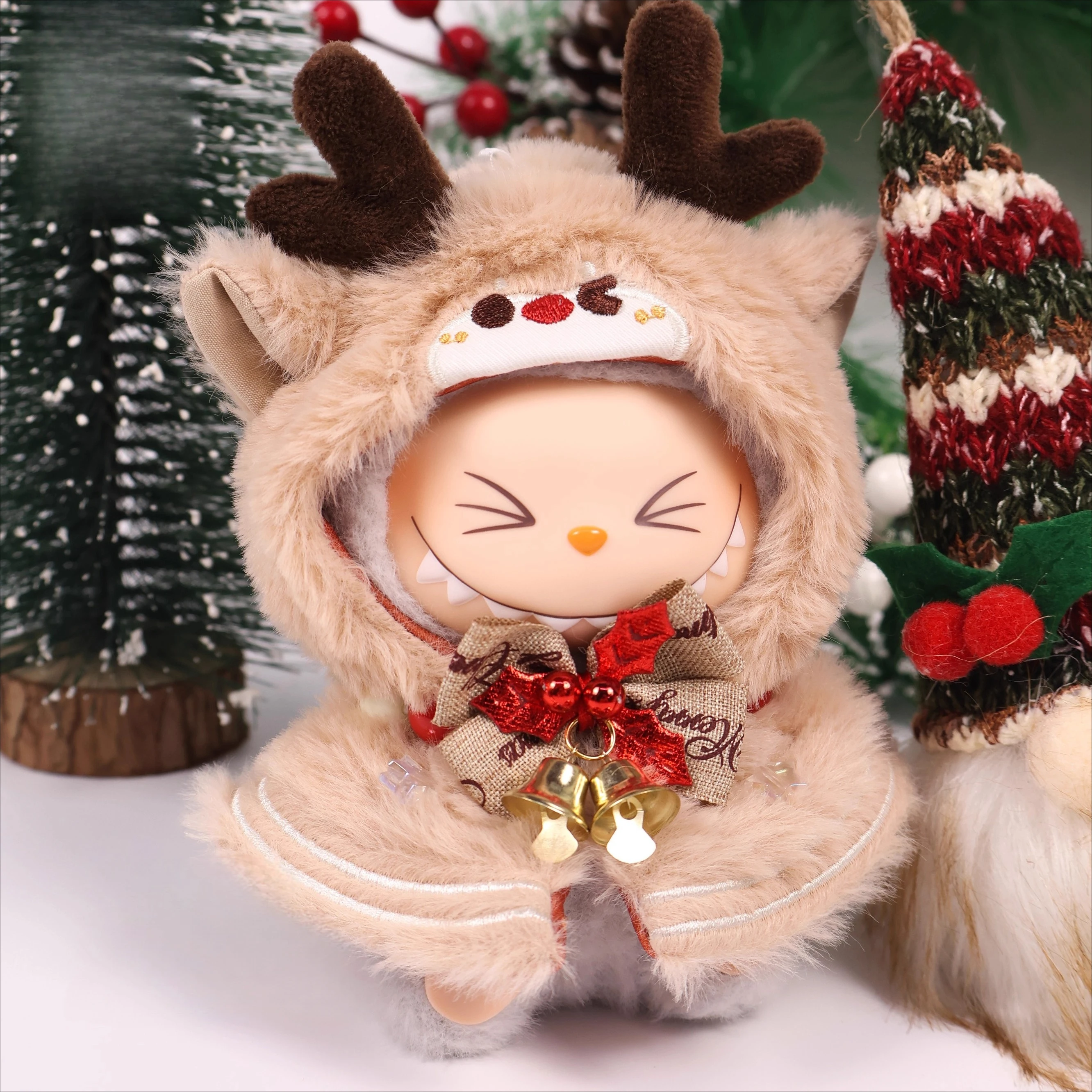 

Labubu Gen1-3 Одежда, Рождественская коллекция Рождества Кейрол, наборы кукольной одежды и аксессуаров для шапок для праздничных подарков