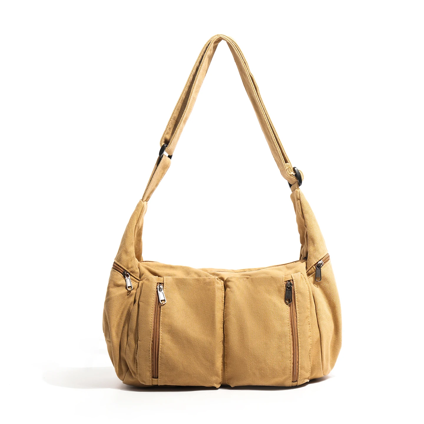 

Vintage Washed Canvas Hobo Bag Women Multi-Pocket Casual Shoulder Bag Large Capacity Crossbody Handbag for Daily Use Durable Sac