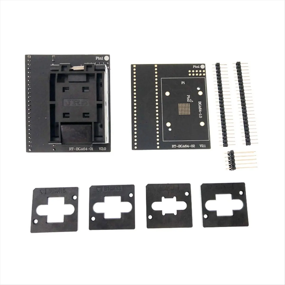 A10I 1 Set BGA64 Adapter Burning Seat for RT809H Programmer RT-BGA64-01 V2.0 Socket 4pcs Limiter Frame 2 Bottom Plate