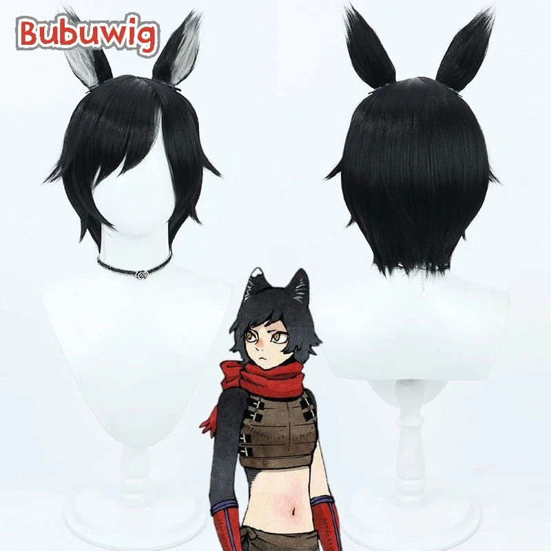 Bubuwig Synthetic Hair Izutsumi Cosplay Wigs Delicious in Dungeon Izutsumi 30cm Short Straight Black Cos Wig Heat Resistant