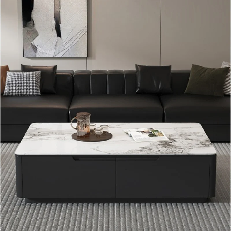 リビングルームモダン収納コーヒーテーブル安い美的ユニークなディナーデザイナーサイドテーブルライティングメサ補助家具