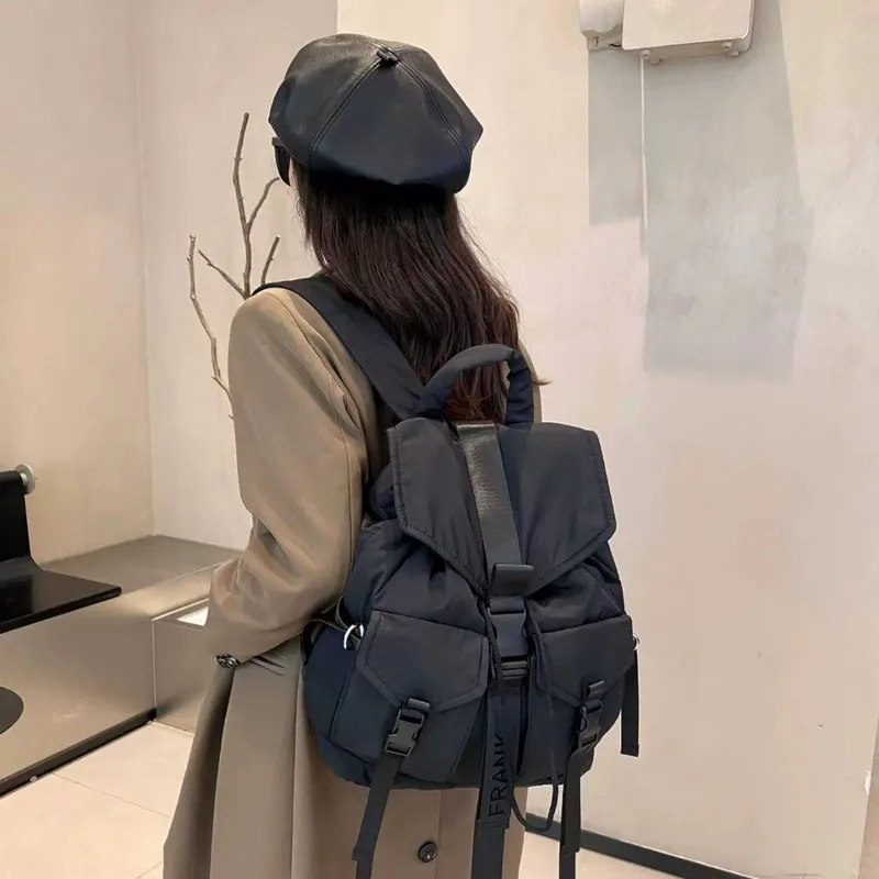 2026 New Style, Same Style as Fairy Sister, Fashionable and Versatile, Trendy South Korean Double Shoulder Silk Travel Backpack
