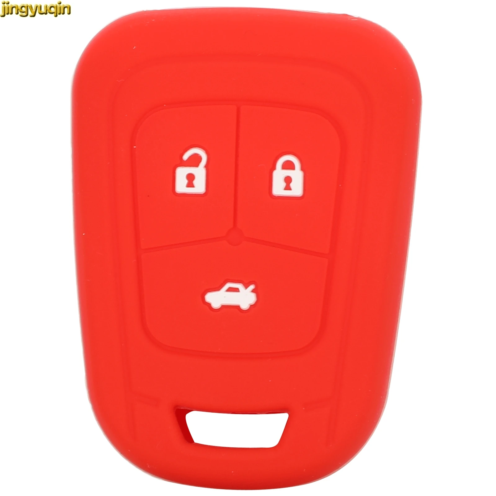 Jingyuqin Remote Car Key Silicone Case Cover Protection For Chevrolet Sonic 2012-2013 3 Button No Logo