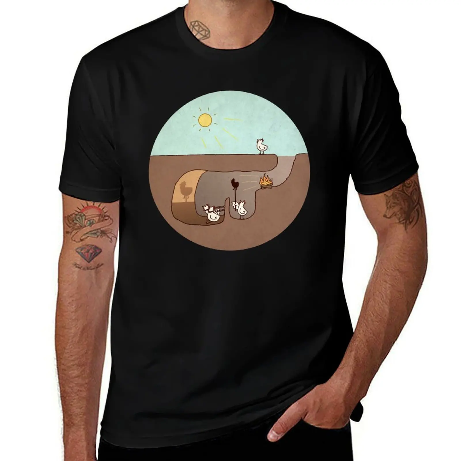 

Chicken's Allegory of the Cave T-Shirt man t shirts cotton essential t shirt T-Shirt