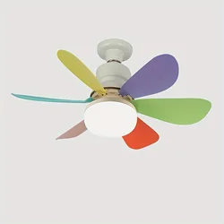LED Fan Light with Remote Control Multifunctional Three Color/Speed Dimming Household Bedroom and Living Room Ceiling Fan Light