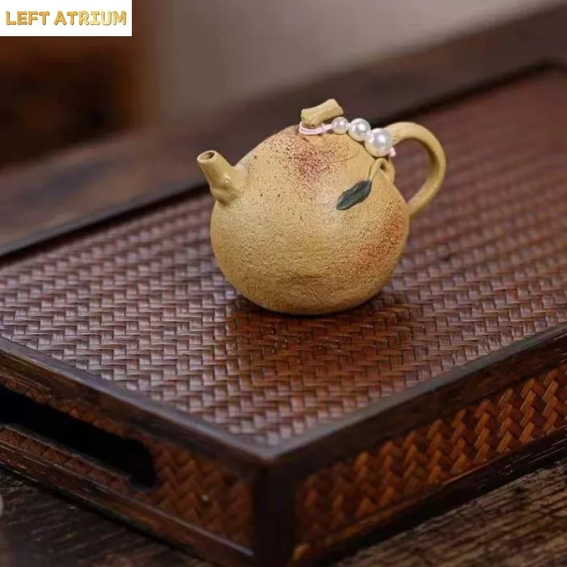Yixing Raw Ore Purple Clay Teapot Exquisite Biomimetic Orange Teapot Handmade Kung Fu Tea Set Tea Infuser