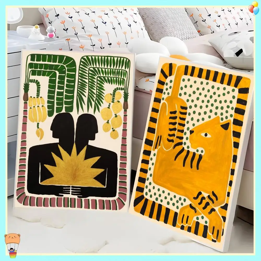 

Posters Vintage Room Bar Cafe Decor Nordic Home Decor Abstract Ancient Egypt Snake Leopard